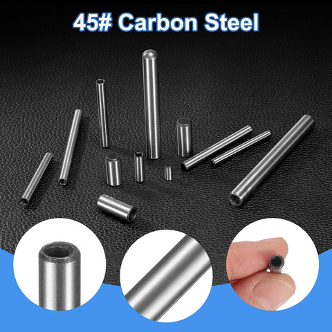 M3 Internal Thread Dowel Pin 20 Pack, 5x50mm Chamfered Flat Carbon Steel Cylindrical Pins, multiple views