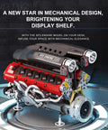 Working V12 Engine Model Kit For Adults A Fully Functional Mechanical Desk Model With Realistic Pistons And Crankshaft Motion A Cool Hands On Buildable Engine Toy For Car Enthusiasts And Education Gift, red and black desk model