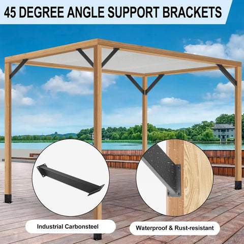 45 Degree Angle Support Bracket Kit For Timber Structures And Outdoor Builds Perfect For Pergolas Gazebos Treehouses Cabins And Patios Beefy Steel With Black Finish 12 Piece Diy Set