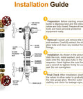 Installation guide for 8 Inch Steam Boiler Sight Glass Tube With Clear Water Level Gauge Five Eighths Inch Outer Diameter And Three Eighths Inch Inner Diameter Includes Two High Temp Rubber Washers For A No Nonsense Leak-Proof Brass Fittings And Reliable Level Reading.