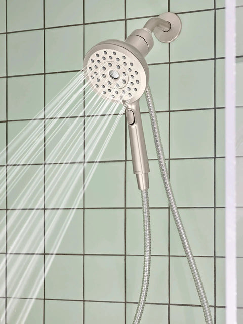 Premium Handheld Showerhead With Magnetic Docking Station, Hella Flexible Multi Jet Spray Controls, Durable Sixty Inch Rubber Hose, Smudge Resistant Brushed Nickel Finish For Top Notch Bathroom Refresh