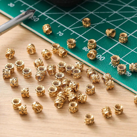 300 Pcs M3 Heat Set Threaded Brass Inserts Knurled For Plastic 3D Printing Secure Fastening M3 x D5 x L4 Bulk Pack