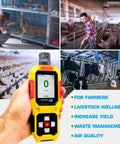Ammonia Gas Detector For Farms And Livestock With Large Digital Display 0 To 100 ppm Range 1 ppm Resolution UK Sensor Adjustable Alarms.
