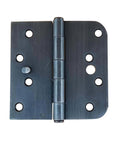 Oil Rubbed Bronze Security Door Hinges Four Inch With Five Eighths Inch Radius Security Tab Pack Of Two Includes Matching Wood Screws