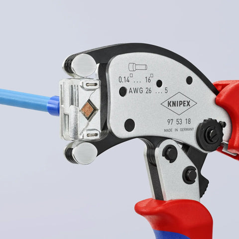 Self Adjusting Crimping Pliers With 360 Degree Rotating Head Eight Lock Positions Auto End Sleeve Crimping Square Crimp For Ferrules Durable Pro Wire Terminal Tool for crimping blue wire