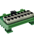 DIN Rail 8 Port Passive PoE Injector Module With RJ45 Power Over Ethernet For APs, Cams, And VoIP Phones, side view