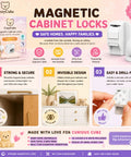 Magnetic Cabinet Locks For Kidproofing 12 Locks And 2 Keys No Tools Required Easy Install Hidden Safety Latches For Cabinets