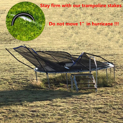 Heavy Duty Trampoline Ground Anchors 10 Inch U Type Wind Stakes 8 Pack Galvanized Steel Stakes for stability in wind