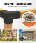 Heavy Duty 4x4 Pergola Brackets Kit with 3-Way Corner Design and screws for DIY outdoor wood projects.