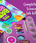 Totally Fun Bath Bomb Making Kit For Kids Turns Bath Time Into A DIY Science Class, Makes 10 Fizzy Bombs With Colorful Molds, Surprises Inside Each Bomb, Easy At Home Spa Project For Creative Play And Mess Free Fun. open kit with molds, dyes, salt, and charms