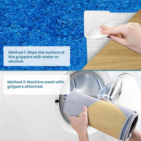Cleaning methods for Large Double Sided Rug Tape That Keeps Area Rugs In Place On Hardwood Floors And Tile Reusable Non Slip Pad
