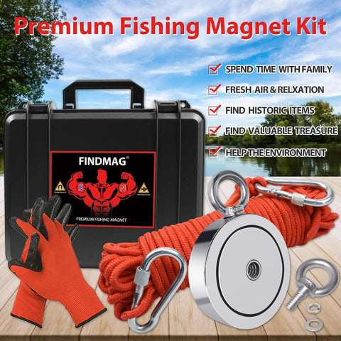1725 Lbs Beast Mode Pulling Power Fishing Magnet Kit With Double Sided Retrieval Magnet And Rope For Retrieving Lost Items From Rivers Lakes Beaches And Lawns 3.7 Inch Diameter