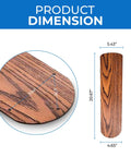 Oak And Walnut Finish 52 Inch Ceiling Fan Blade Replacement Set dimensions detail with measurements in inches.