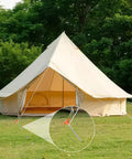 Beefy Heavy Duty Tent Stakes 7 Inches 10 Pack Rust Proof Galvanized Steel Ground Pegs securing tent with high visibility orange cap