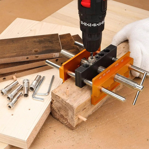 Self Centering Dowel Jig Kit For 6.8 Inch Timber Woodworking Center Doweling Drill Guide For Straight Holes Portable Drill Block