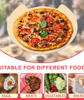 Backyard Pizza Stone Cordierite for outdoor ovens, showing pizza on baking stone suitable for various foods including bread