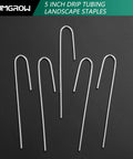 120 Pack Drip Tubing Stakes 5 Inch Galvanized Steel Landscape Staples For One Quarter Inch Or One Eighth Inch Tubing