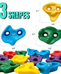 12 Piece Large Ninja Tree Climbing Holds Kit For Kids With 6 Ratchet Straps, 5 color rocks in 3 shapes for obstacle training