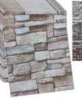 No Mess Peel And Stick 3D Faux Brick Wall Panels Set Of 20 Self Adhesive Foam Tiles with various textures in light brown.
