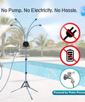 Adjustable Height Standing Misting System For Outdoor Patio Cooling Ranging 2.6 To 5.3 Feet portable by a pool