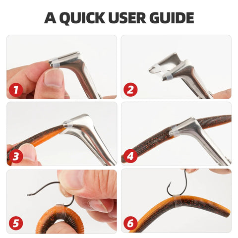 Step-by-step guide using Heavy Duty Silicone O Rings for Wacky Worm Baits Pack of 201 with Tool for 3-6 inch soft baits.