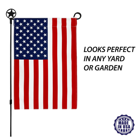 All American Fourth Of July Garden Flag Outdoor Decor Made In The USA Premium Poly Poplin Weather Resistant Double Sided