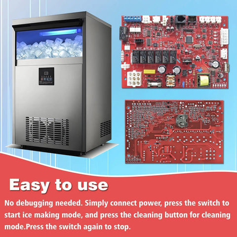 Indigo Ice Maker Control Board Replacement For Indigo Series Machines I0600 I0870C I1106 ID IB I IR IY SY With Spare Part Numbers 000008309 000014150 MAN000008309 Plug And Play Setup For Reliable Ice Production And Easy Install Commercial Units, red PCB