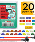 Premium Automotive Low Profile Mini Blade Fuse Assortment Kit With Slick Add A Circuit Tap Holders And Sturdy Puller, 20 Piece Road Ready Set For Cars And Trucks, Plugs Right In At Two Through Thirty Amps, Dead Simple Install Without Cutting Wires featuring fuses and tap connectors.