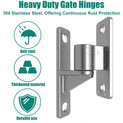 ZOOKASEA gate hinge, 304 stainless steel heavy-duty wall-mounted hinge, front view