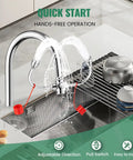 Faucet Mounted Eyewash Station With 360 Degree Rotation No Fuss Emergency Eye Wash Attachment For Sink Or Laundry Room Easy Install Adjustable Direction ANSI Z358.1 Compliant Converts Any Faucet With Removable Aerator Includes 3 Adapters installed on kitchen sink faucet.