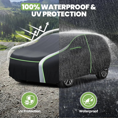 All Weather Car Cover For Lexus RX SUV With Zipper And Reflective Strips Waterproof UV Protection Fits RX330 RX350 RX400H RX450H