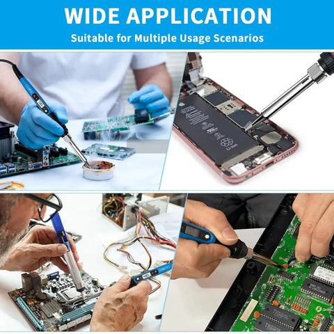 Using Pro Grade Fast Heat 80W 110V Soldering Iron Kit With LCD Digital Temperature Control Adjustable 180C To 480C on electronics