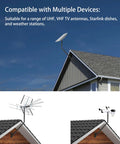Built Tough Heavy Duty 1.5 Inch Antenna Mounting Pole 35 Inch Long J Mount on roof with Starlink and weather station