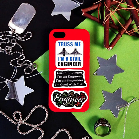 Engineering Stickers Pack For Water Bottles And Laptops Waterproof Vinyl Decals For Engineers Gift Ideas For Women And Men