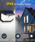 231 LED Solar Motion Lights Outdoor With 300 Degree Angle And 3 Lighting Modes PIR Motion Sensor IP65 Waterproof Wall Lights
