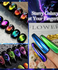 Cat Eye Gel Nail Polish Kit With Magnetic Stick 9D Dual Colors HEMA Free Galaxy Chameleon Effect UV LED Safe swatches on nails