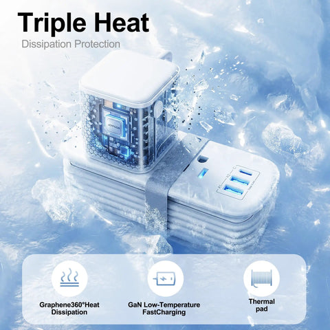 Universal Travel Adapter With 6 Foot Extension Cord, All In One Worldwide Power Adapter, thermal protection feature