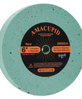Premium Elastic Polyurethane Buffing Wheels 6 Inch 2000 Grit Silicon Carbide Abrasive For Mirror Polish On Stainless Steel And Copper With Half Inch Arbor For Bench Grinders, showing 6 inch green wheel.