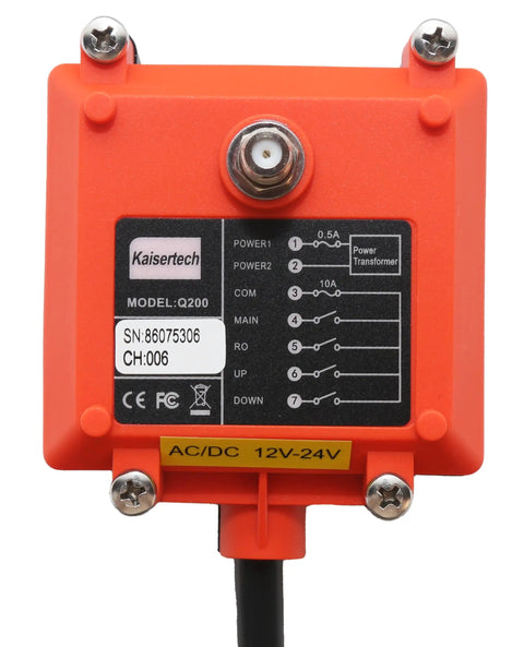 Heavy Duty Industrial Wireless Remote Control For Hoists And Cranes ACDC 12-24V transmitter receiver with IP65 build.