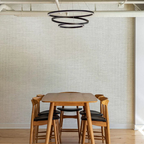 Room with Marbletile Style Wallcovering Dope Gray Ivory White Grasscloth Texture 36 Inch Wide Roll 8 Yards Long Natural Paper Weave
