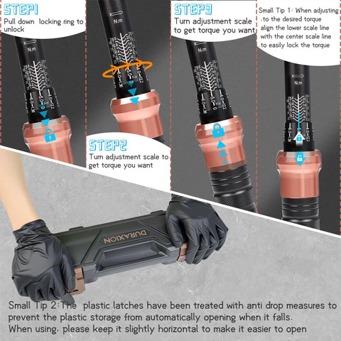 Half Inch Drive Torque Wrench Pro Grade With Dual Range Scales 10 To 170 Ft Lb 13.6 To 230.5 Nm adjustment instructions