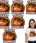 Image of Six Pack Adorable Monkey Punchs Baby Graphic Team Punchs Big Love Gifts DTF Transfers 7x7 inches on white tee