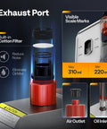 No Sweat 110V Single Stage Rotary Vane Vacuum Pump Packing Solid One Quarter Horsepower And Rapid 3.5 Cfm Pull For Ac Service Tasks With Straight Setup And Chill Operation exhaust port with built-in cotton filter for noise reduction and oil mist elimination.