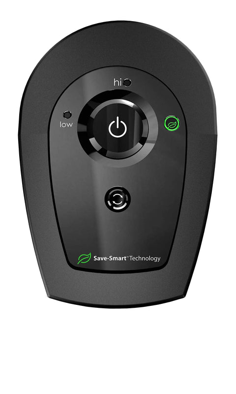 Close-up of controls on Ceramic Oscillating Tower Space Heater With Built In Thermostat And Two Heat Settings Energy Efficient