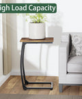 Set Of 2 C Shaped End Tables For Couch With Curved Legs Space Saving Under Sofa Side Table next to couch, plant on top