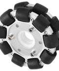 100mm Double Aluminum Omni Wheel For Robots, Heavy Duty 30Kg Load Capacity, 18 Rubber Rollers, Smooth 360 Degree Movement For Platform Robotic Kits And Easy Assembly Included