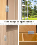 Straight Up Premium Stainless Steel Folding Butt Hinges For Cabinets, showing multiple applications on furniture and windows.