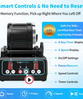 Pro Grade Brushless Rock Tumbler Polisher Kit with 2.5Lb Large Barrel, front view showing controls and digital display