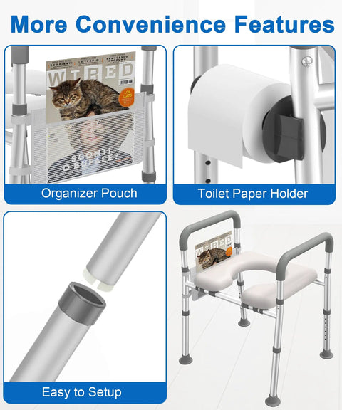 Raised Toilet Seat Riser For Seniors With Quick Twist Adjustment And Lightweight Aluminum Build Delivers A Smooth Anti Slip Top While Giving Back Knee Relief Adding Big Time Comfort To Daily Chores With Zero Hassle All Year Round