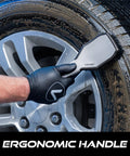 Ergonomic Tire And Wheel Cleaning Brush For Cars, 10.3 Inch Long With Short Stiff Bristles Cleaning Car Tire